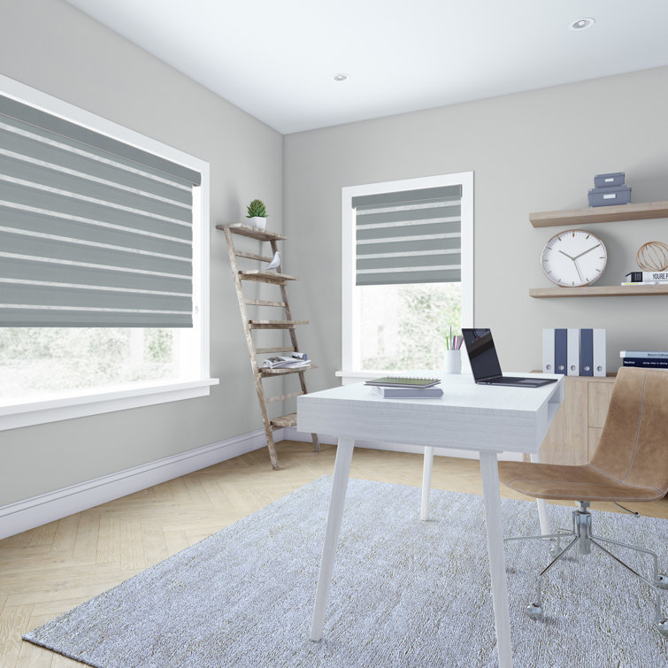 Levolor Custom Cordloop Banded Roller Shades, Terra in Dark Gray Wayfair